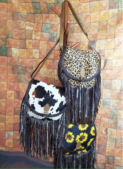 Bolso mujer animalier flecos