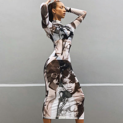 Hawthaw Women Mesh See Through Party Club Bodycon Streetwear Black Long Dress  Summer Clothes Wholesale Items For Business eprolo BAD PEOPLE