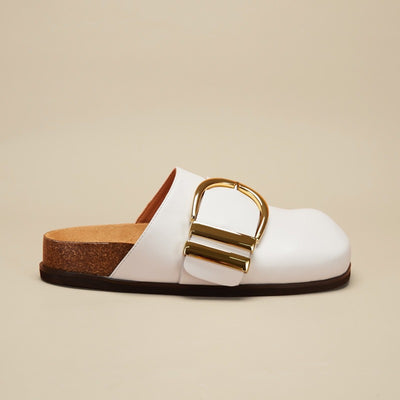 Slippers vera pelle sabot ciabatta donna con fibia eprolo BAD PEOPLE