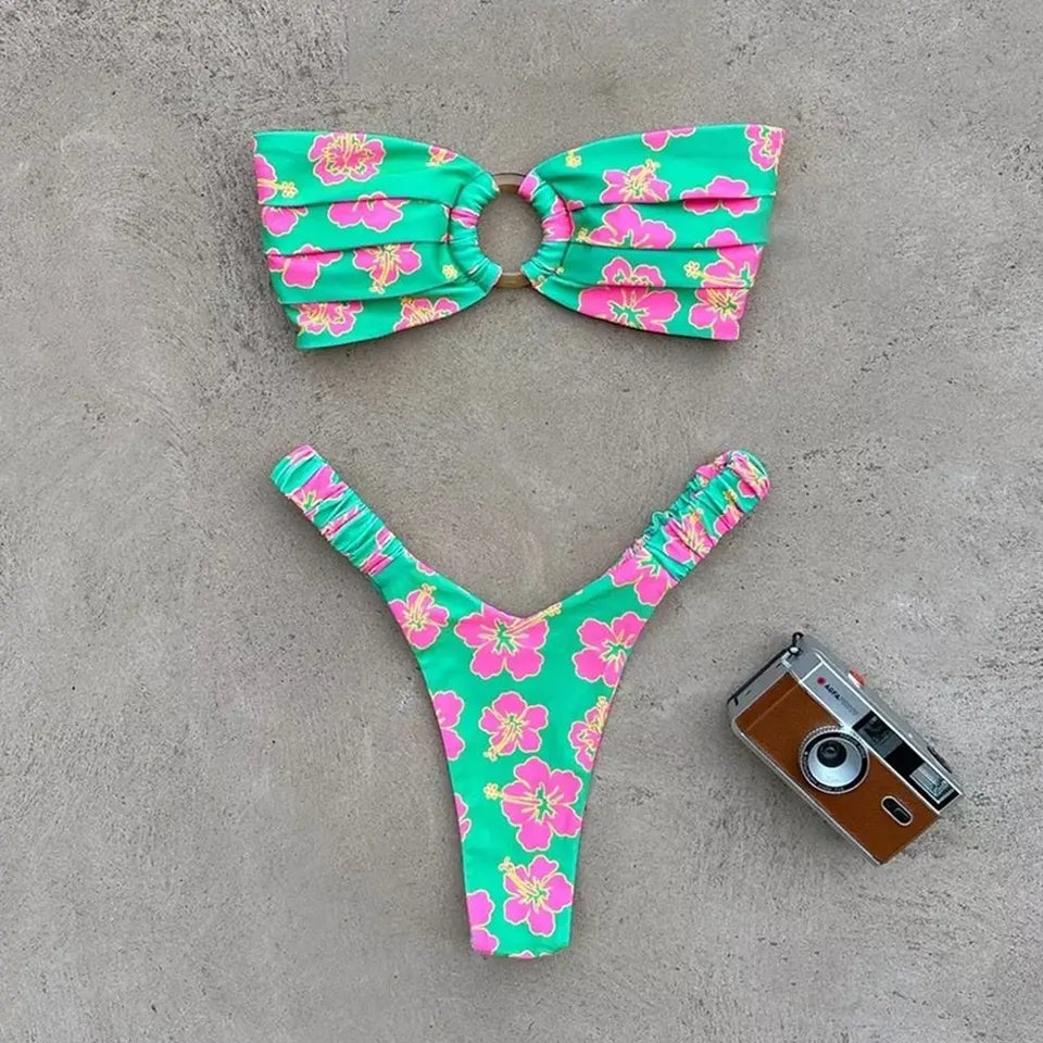 Women's patterned holr bikini