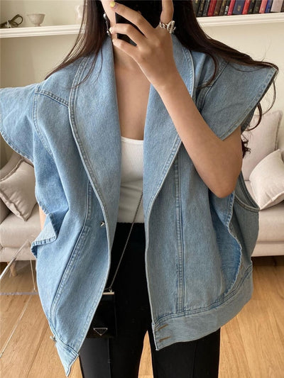 Waistcoat Pockets Streetwear Oversized Denim Jeans eprolo BAD PEOPLE