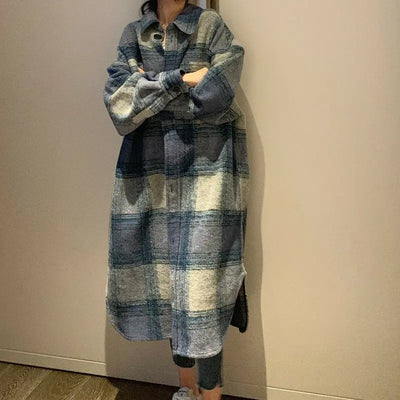 Camicione loose lungo plaid oversized eprolo BAD PEOPLE