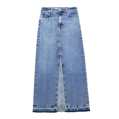 Gonna lunga jeans vita alta eprolo BAD PEOPLE