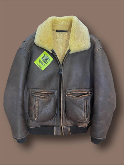 Montone Vintage Vero Shearling bomber tg M Thriftmarket BAD PEOPLE