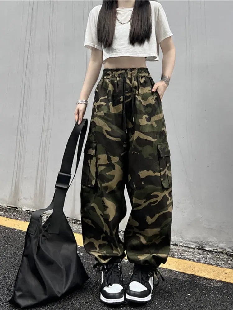 Oversized camo cargo pants