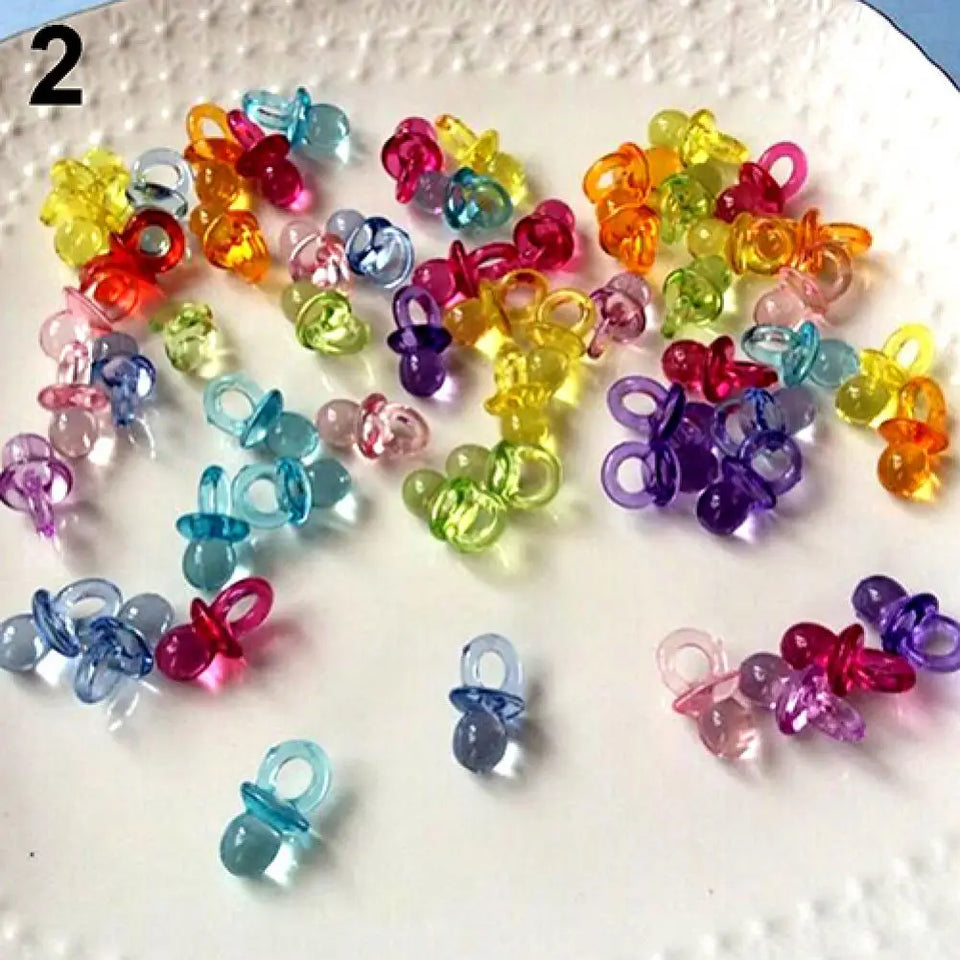 50Pcs Mini Acrylic Pacifiers Transparent