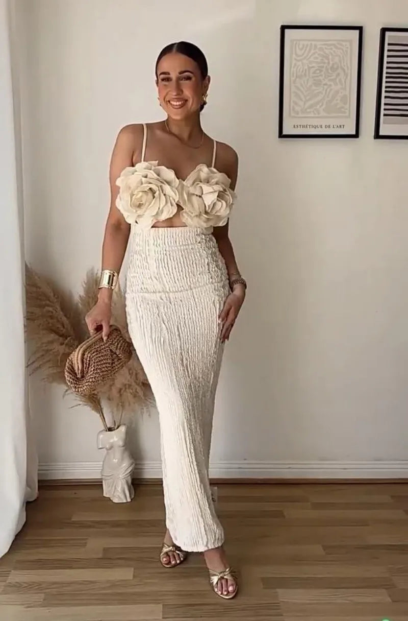 Patchwork Appliques Dress  Sleeveless