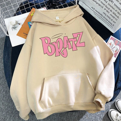 Felpa con cappuccio stampa bratz donna khak MUST HAVE