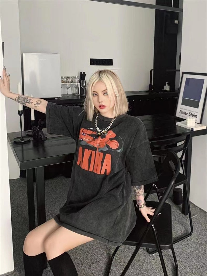 Akira vintage japonés retro VTG anime camiseta suelta
