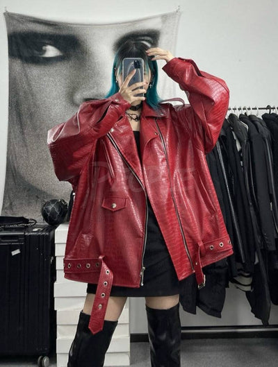 Chiodo Oversized Crocodile Red MUST HAVE